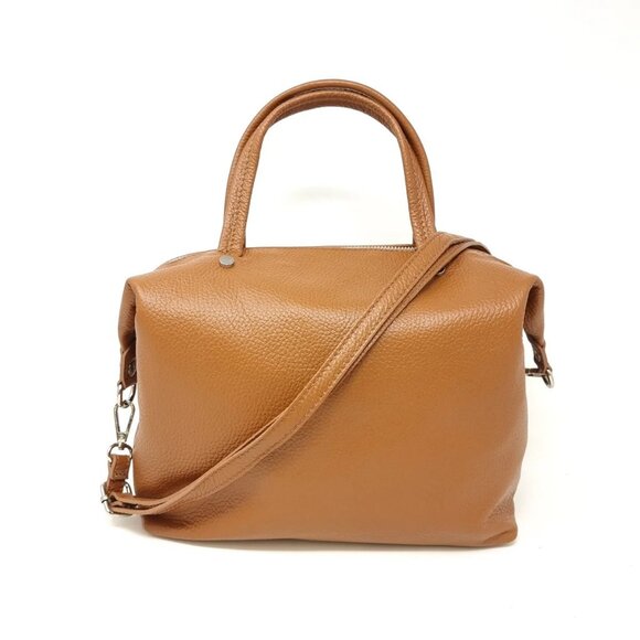 GENUINE ITALIAN LEATHER TOP HANDLE CROSSBODY BAG - Picture 1 of 1